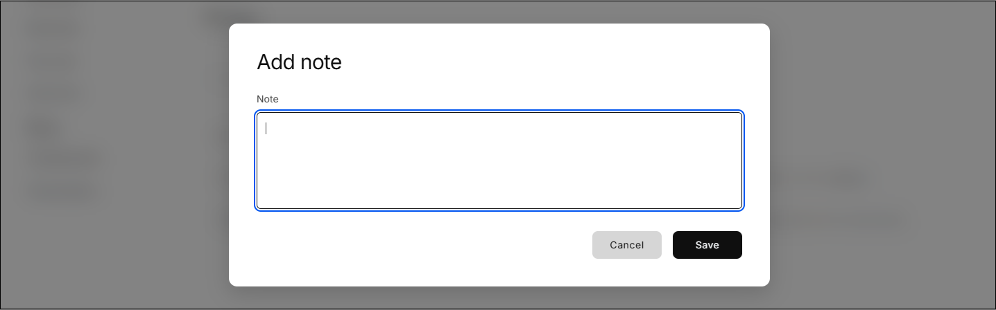 Add note modal